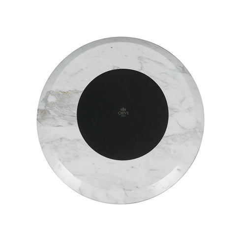 Marble Single Tier Tray with Handle